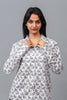 Bluebird Women's White Printed Satin Shirt - Veshbhoshaa