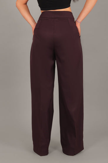 bluebird Women's Wine Bell Bottom Trouser - Veshbhoshaa