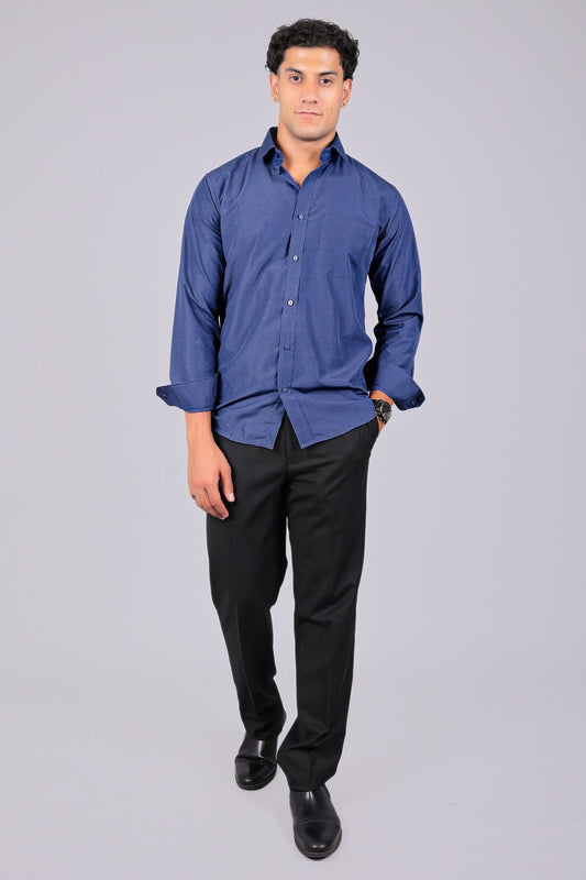 Bluebird Yale Blue Men's Office Shirt - Veshbhoshaa