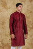 Bluesaanchi Banarsi Silk Maroon Kurta Set - Veshbhoshaa