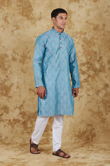 Bluesaanchi Blue Jacquard Waistcoat set - Veshbhoshaa