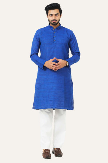 Bluesaanchi Blue Textured Men's Kurta Set - Veshbhoshaa