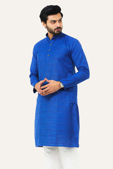 Bluesaanchi Blue Textured Men's Kurta Set - Veshbhoshaa