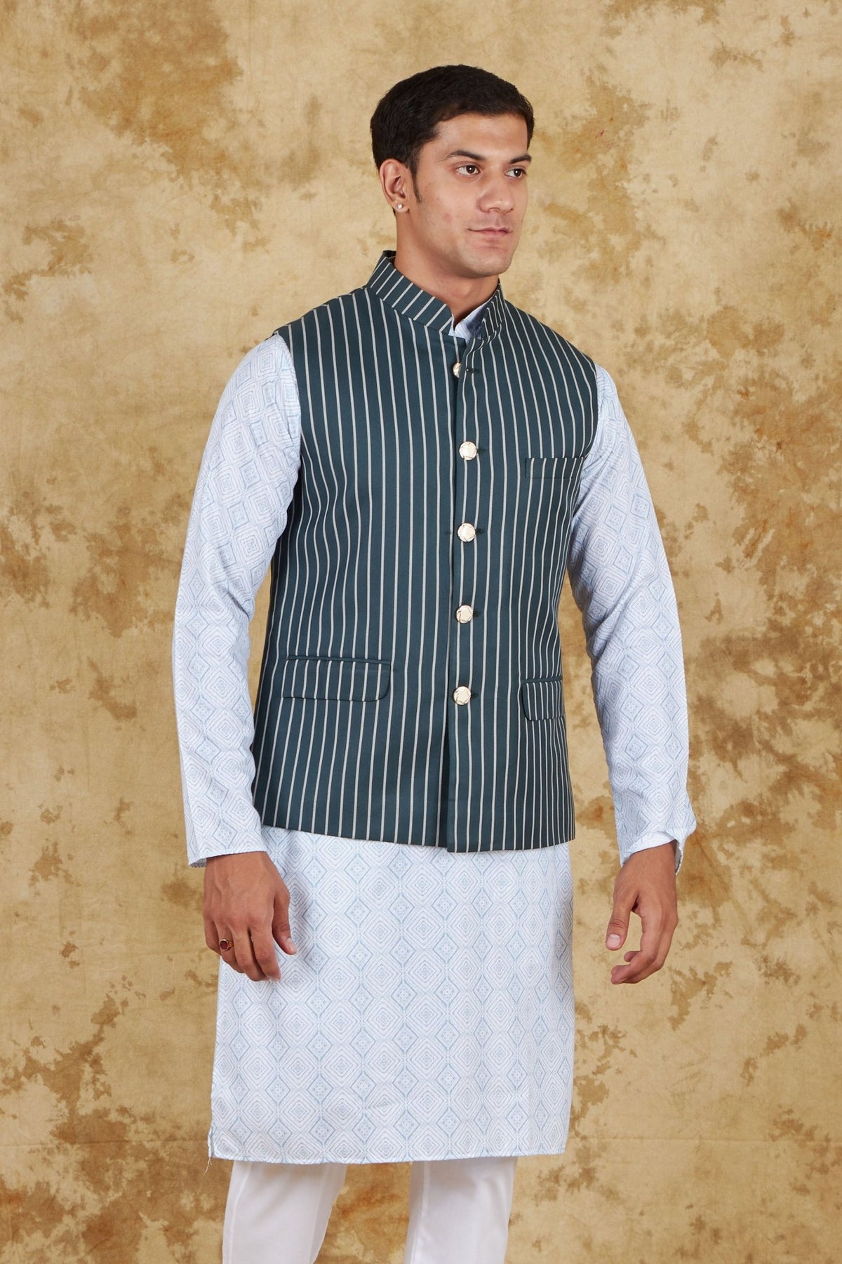 Bluesaanchi Casual Grey Waistcoat set - Veshbhoshaa