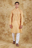 Bluesaanchi Chanderi Silk Embroidered Kurta Set" Earth yellow - Veshbhoshaa