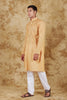 Bluesaanchi Chanderi Silk Embroidered Kurta Set" Earth yellow - Veshbhoshaa