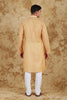 Bluesaanchi Chanderi Silk Embroidered Kurta Set" Earth yellow - Veshbhoshaa