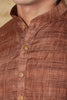 Bluesaanchi Dark Brown Textured Men's Kurta Set - Veshbhoshaa