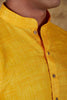 Bluesaanchi Dark Yellow Textured Men's Kurta Set - Veshbhoshaa