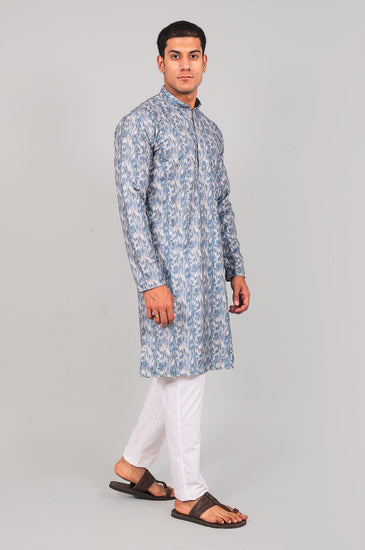 Bluesaanchi Effortlessly Stylish Blue Kurta Set for Men - Veshbhoshaa