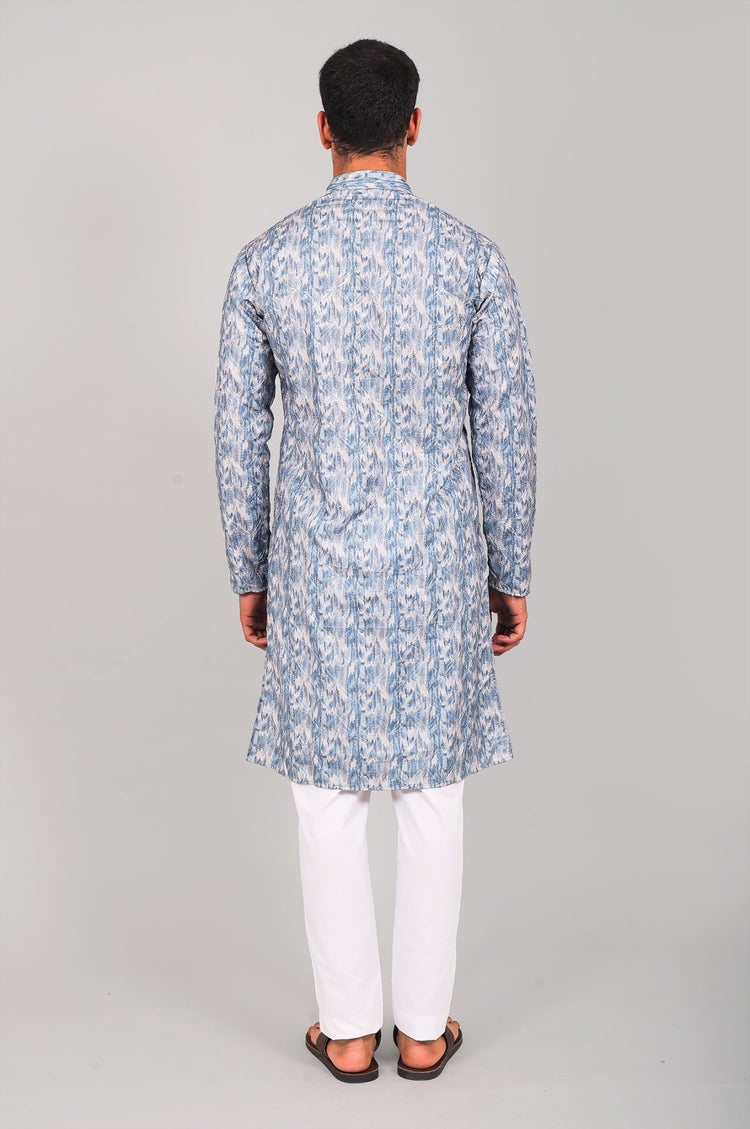 Bluesaanchi Effortlessly Stylish Blue Kurta Set for Men - Veshbhoshaa