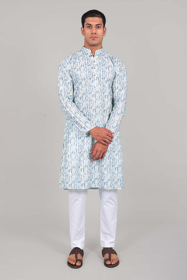 Bluesaanchi Effortlessly Stylish Textured Multicolour Kurta Set for Men - Veshbhoshaa