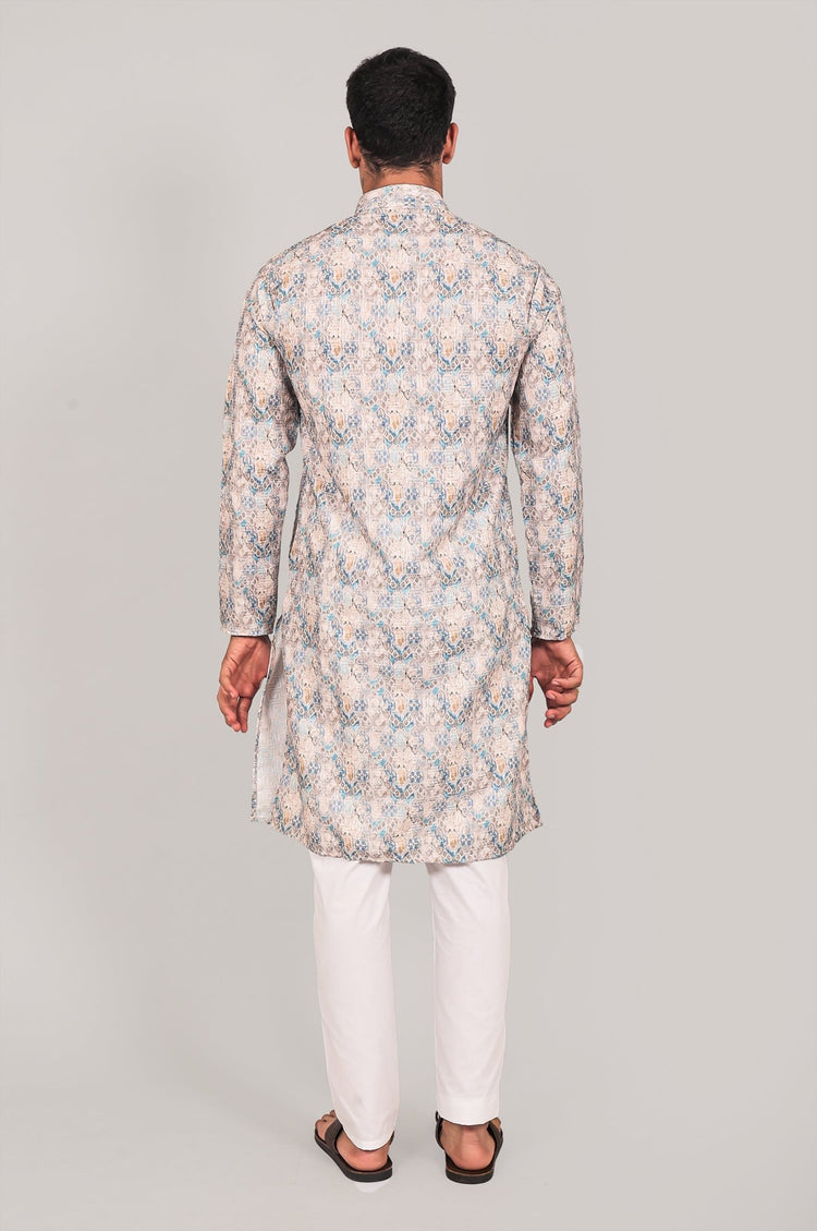 Bluesaanchi Elegantly Casual Cream Textured Kurta set - Veshbhoshaa