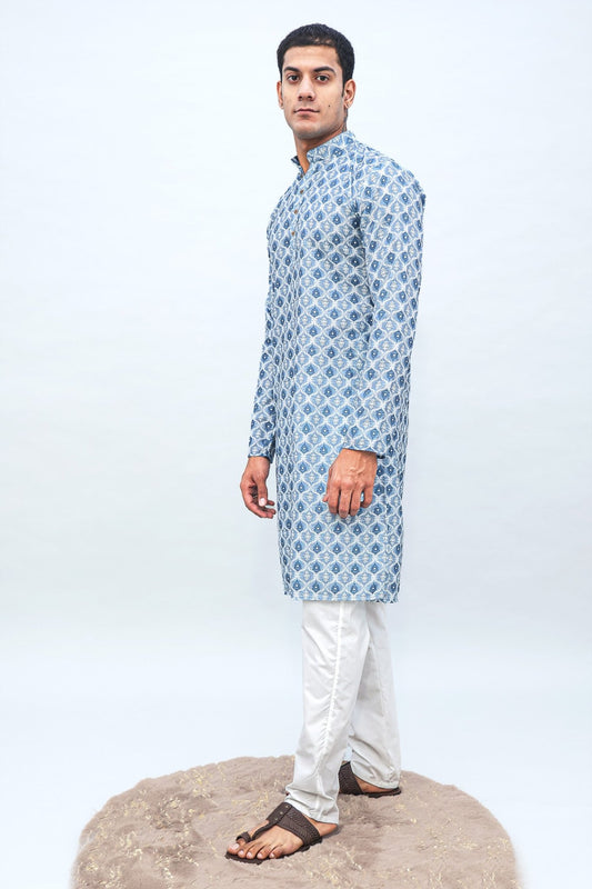 Bluesaanchi Elegantly Casual Dark Blue Kurta set - Veshbhoshaa