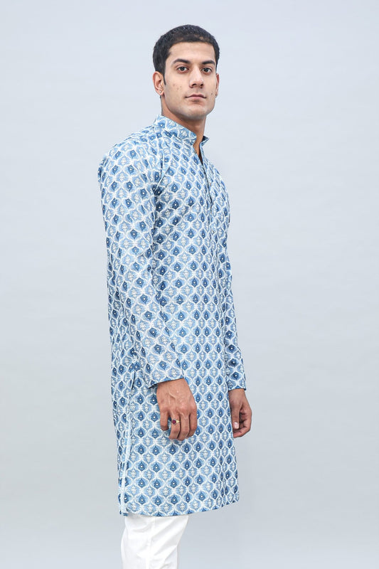 Bluesaanchi Elegantly Casual Dark Blue Kurta set - Veshbhoshaa