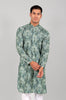 Bluesaanchi Elegantly Casual dark green flower Kurta set - Veshbhoshaa