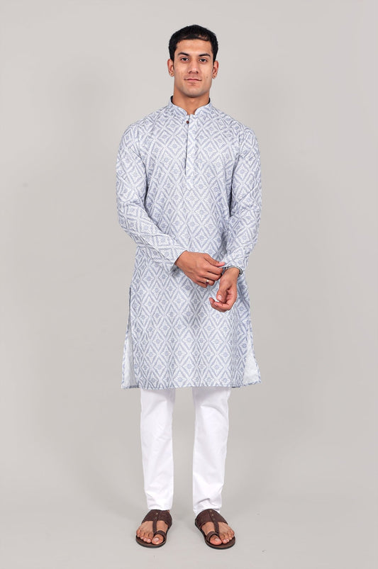 Bluesaanchi Elegantly Casual light blue Kurta set - Veshbhoshaa