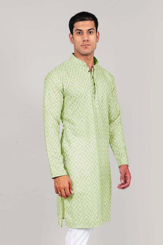 Bluesaanchi Elegantly Casual light green Kurta set - Veshbhoshaa