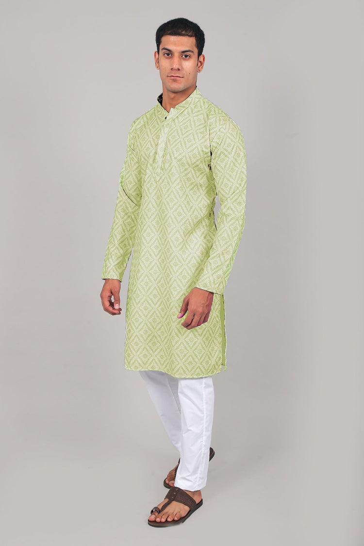 Bluesaanchi Elegantly Casual light green Kurta set - Veshbhoshaa