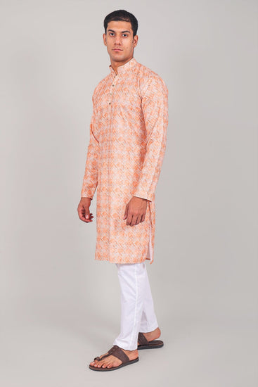 Bluesaanchi Elegantly Casual Salmon Kurta set - Veshbhoshaa