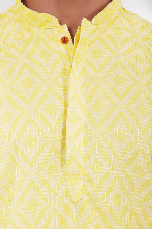 Bluesaanchi Elegantly Casual yellow Kurta set - Veshbhoshaa