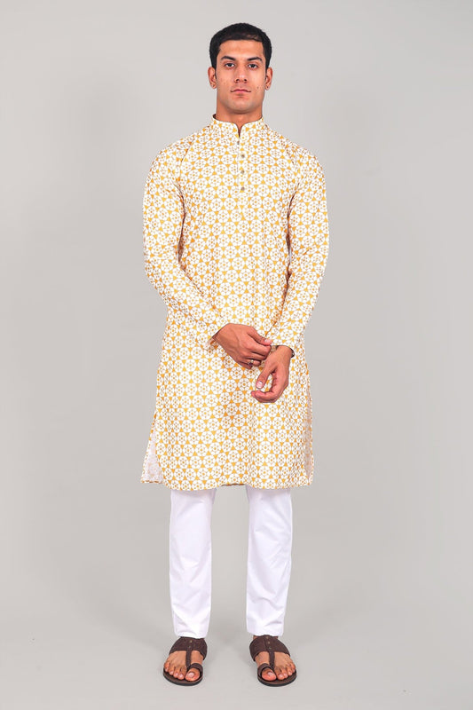 Bluesaanchi Elegantly Casual Yellow Kurta set - Veshbhoshaa