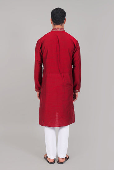 Bluesaanchi Festive Embroidered Maroon Kurta set - Veshbhoshaa