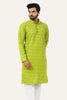 Bluesaanchi Light Green Textured Men's Kurta Set - Veshbhoshaa