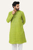 Bluesaanchi Light Green Textured Men's Kurta Set - Veshbhoshaa