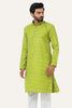 Bluesaanchi Light Green Textured Men's Kurta Set - Veshbhoshaa