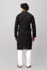 Bluesaanchi Men's Black Kurta Set with Embroidery Motif - Veshbhoshaa