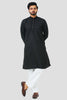 bluesaanchi Men's Black Magic Slub Kurta Set - Veshbhoshaa