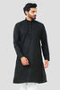 bluesaanchi Men's Black Magic Slub Kurta Set - Veshbhoshaa