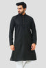 bluesaanchi Men's Black Magic Slub Kurta Set - Veshbhoshaa