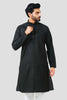 bluesaanchi Men's Black Magic Slub Kurta Set - Veshbhoshaa