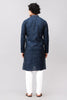 Bluesaanchi Men's Blue Kurta Set with Embroidery Motif - Veshbhoshaa