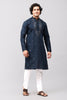 Bluesaanchi Men's Blue Kurta Set with Embroidery Motif - Veshbhoshaa