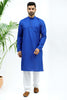 bluesaanchi Men's Blue Matka Silk Kurta Set - Veshbhoshaa