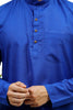 bluesaanchi Men's Blue Matka Silk Kurta Set - Veshbhoshaa