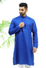 bluesaanchi Men's Blue Matka Silk Kurta Set - Veshbhoshaa