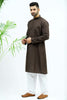 bluesaanchi Men's Brown Matka Silk Kurta Set - Veshbhoshaa