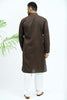 bluesaanchi Men's Brown Matka Silk Kurta Set - Veshbhoshaa