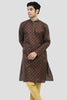 bluesaanchi Men's Brown Silk Kurta Set - Veshbhoshaa