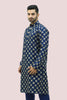 Bluesaanchi Men's Dark Blue Dupion Silk Kurta Set - Veshbhoshaa