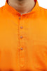 Bluesaanchi Men's Dark Orange Matka Silk Kurta Set - Veshbhoshaa