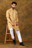 Bluesaanchi Men's Golden Embroidery Kurta Set - Veshbhoshaa