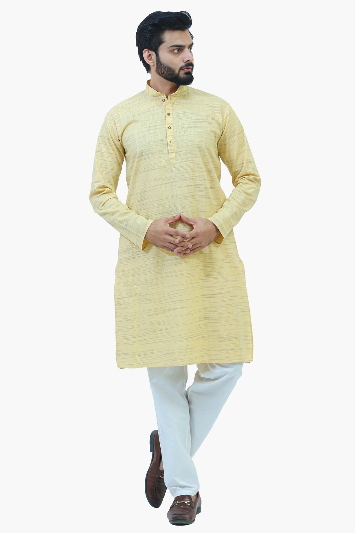 Bluesaanchi Men's Lemon Yellow Casual Kurta Set - Veshbhoshaa