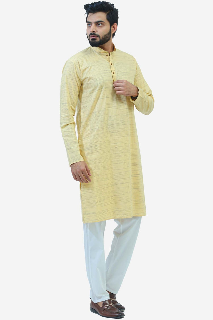 Bluesaanchi Men's Lemon Yellow Casual Kurta Set - Veshbhoshaa