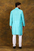 Bluesaanchi Men's Light Blue Zari Embroidery Kurta Set - Veshbhoshaa