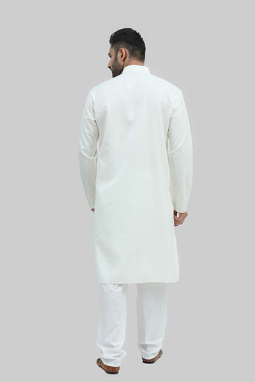 Bluesaanchi Men's Light Cream Silk Kurta Set - Veshbhoshaa